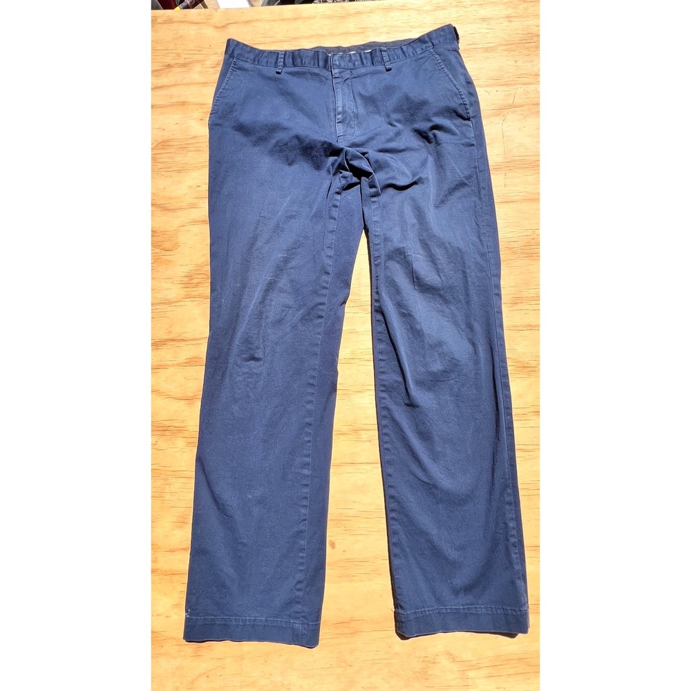 INC International Concepts Mens Slim Fit Chino Pants Navy Blue 33x32 Stretch